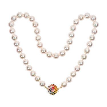 Large Rainbow Sputnik Pearl Necklace - Made to Order